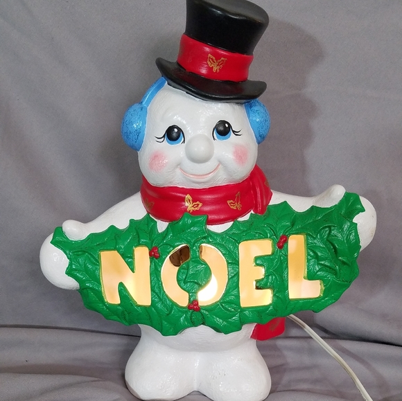 Vintage Other - Vintage 1990's Light Up "Noel" Snowman | Handmade